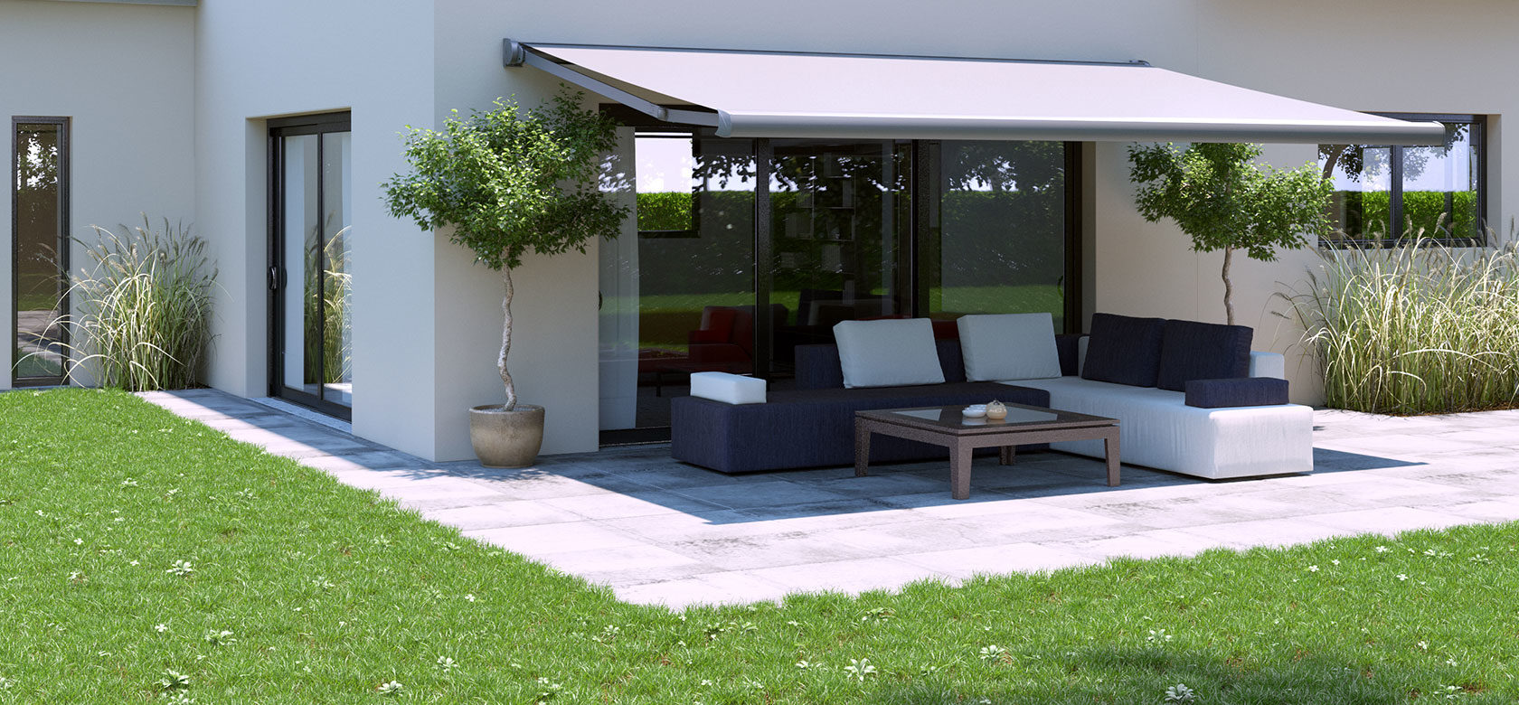 Store automatique toile sur mesure banne verticaux